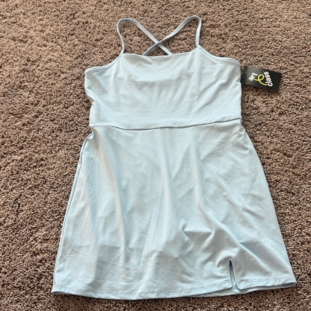 art class Light Blue Crisscross Active Dress